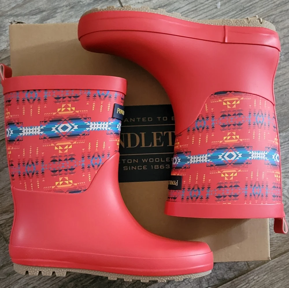 Pendleton PILOT ROCK Mid Rain Boot Gorpcore Cabincore Granola Western Boho NEW